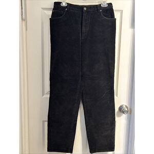 Jones New‎ York Corduroy Jeans Womens 12 Black Straight High Rise Stretch Pants